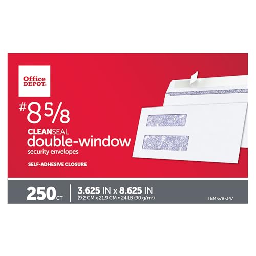 OFFICE DEPOT DOUBLE-WINDOW ENVELOPES