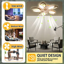 XCOICOER Ceiling Fan Lights 26.3" Modern Bladeless Remote Control - White - Brand New