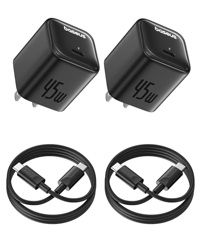 BASEUS 45W USB C Charger Block, 2 Pack PPS Fast Charger Type C CCGAN45SECS-2PK - Like New