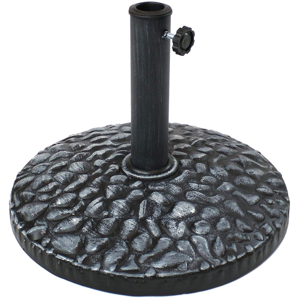 Sunnydaze 18-Inch Diameter Pebble Texture Resin Umbrella Base - Gray - Like New