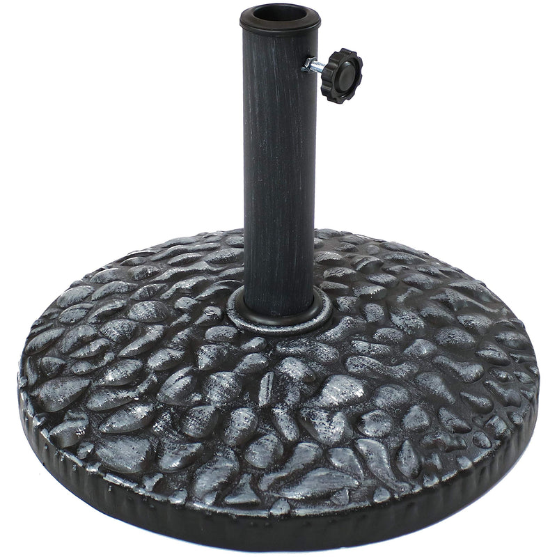 Sunnydaze 18-Inch Diameter Pebble Texture Resin Umbrella Base - Gray - Like New