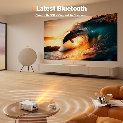 ARTSEA PORTABLE BLUETOOTH MINI PROJECTOR HD 1080P MOVIE PROJECTOR - WHITE - Like New