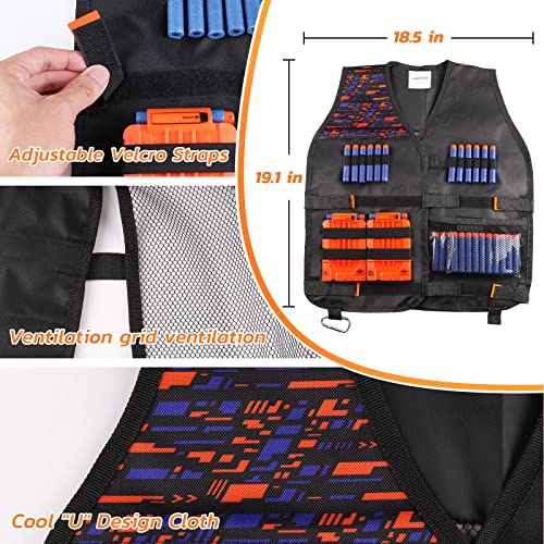 UWANTME KIDS TACTICAL VEST KIT FOR NERF GUNS ELITE SERIES REFILL DARTS K999 - Like New