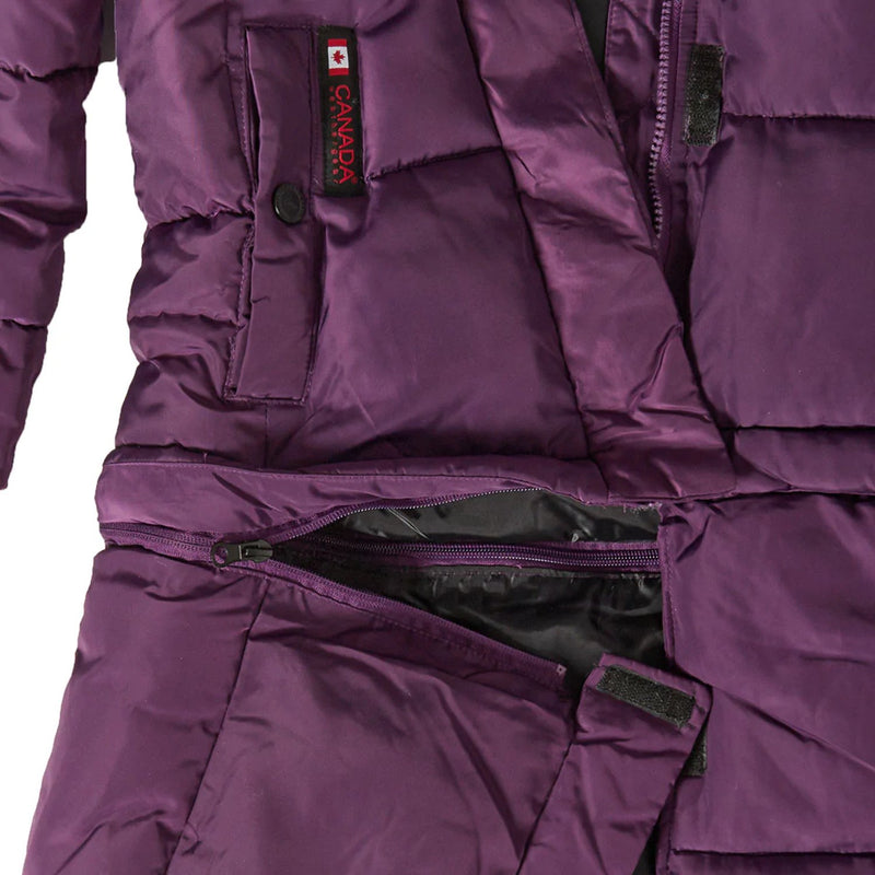 CANADA WEATHER GEAR WOMEN'S LONG PUFFER, BLACKBERRY WINE, MEDIUM - Like New