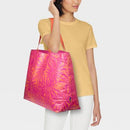OPEN STORY WATER RESISTANT REVERSIBLE TOTE BAG - PINK/CORAL - Like New