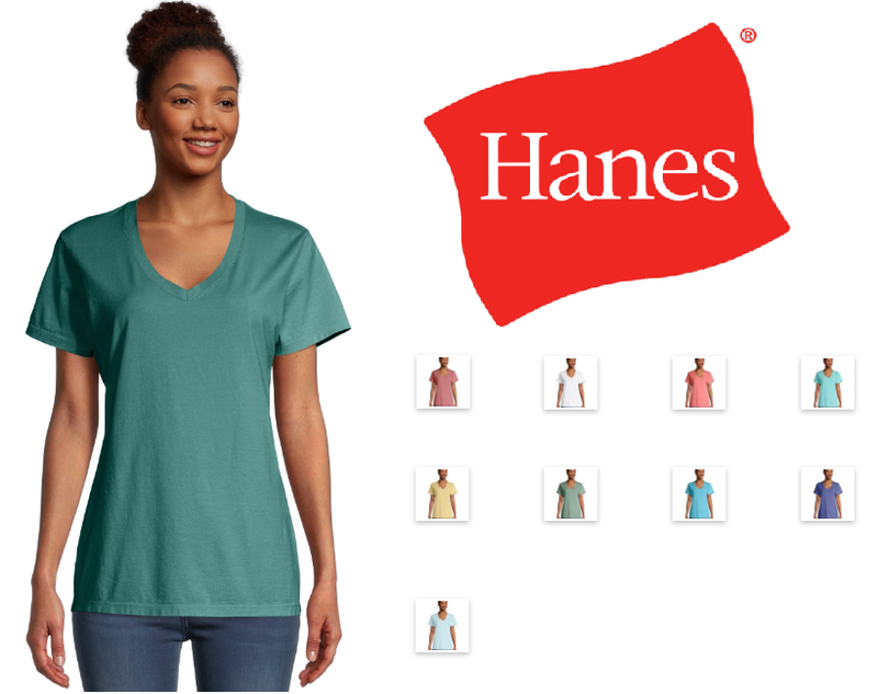 GDH125 Hanes ComfortWash Ladies' V-Neck T-Shirt New