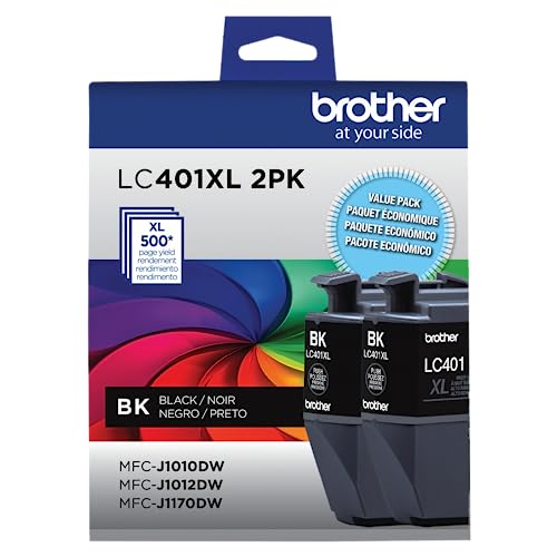 BROTHER® LC401 HIGH-YIELD INK CARTRIDGES PACK OF 2 LC401XL2PK - BLACK - Brand New