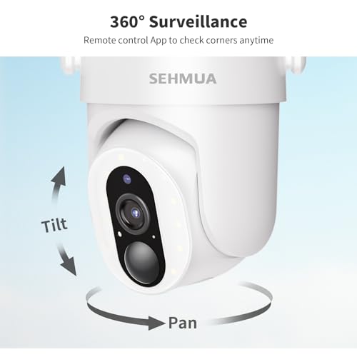 SEHMUA SOLAR SECURITY CAMERAS WIRELESS OUTDOOR 500-LUMEN SUPER-BRIGHT LEDS Like New