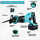 DURATECH CORDLESS RECIPROCATING SAW, 20V 4.0AH LI-ION BATT, DT105035A - BLUE - Like New