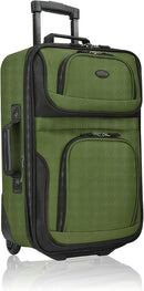 U.S. Traveler Rio Rugged Fabric Expandable Carry-on Luggage US5600E - GREEN - Like New
