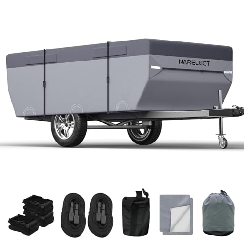 NARELECT POP UP CAMPER 10'-12' TENT TRAILER COVER 7 LAYERS - BLACK - Like New