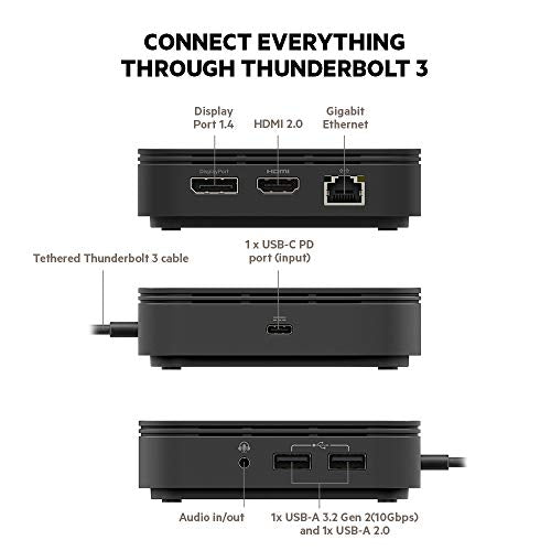 BELKIN THUNDERBOLT 3 DOCK CORE WITH THUNDERBOLT 3 CABLE F4U1100 - Black - Like New