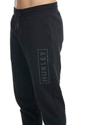 HURLEY MEN'S BOXED LOGO FLEECE JOGGER - SIZE MEDIUM - BLACK - Brand New