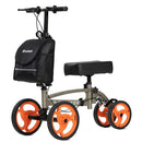 ELENKER Steerable Knee Scooter, Basket, Dual Braking System - Champagne/Black - Like New