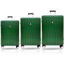 TUCCI ITALY BARATRO 3-PC EXPANDABLE HARDSIDE SPINNER SET 20/24/28 - ARMY GREEN - Like New