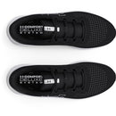UNDER ARMOUR WOMEN'S CHARGED PURSUIT 3 BIG LOGO SIZE: 10, BLACK/BLACK/WHITE - Like New