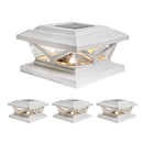 HOME ZONE LIVING SECURITY 4PK SOLAR POWERED POST CAP LIGHT WHITE ELI1701V-4PK - Like New