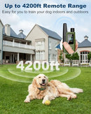 JUGBOW DOG SHOCK COLLAR - 4200FT DOG TRAINING COLLAR WITH REMOTE - GREEN - Like New