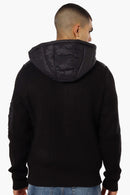 CANADA WEATHER GEAR MEN'S HOODED SWEATER KNIT JACKET, LARGE - BLACK, 305-5160 - Like New