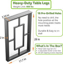 AINISIS Metal Table Legs 28 in H x 17.7 in W Square Set of 2 DIY  - Black Metal - Like New