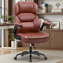 FELIXKING PU LEATHER EXECUTIVE OFFICE CHAIR ERGONOMIC MID-BACK - BROWN - Like New