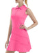 FKEEP WOMEN'S TENNIS GOLF DRESSES ZIPPER V-NECK - SIZE: WOMEN M - NEON PINK - Brand New