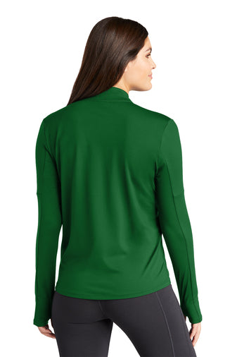 NIKE LADIES' DRY ELEMENT 1/2 ZIP PULLOVER - 2XL - DARKGREEN/WHITE - Like New