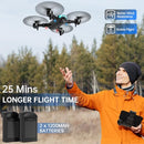 REDRIE DRONE WITH 1080P CAMERA, FOLDABLE DRONE FOR BEGINNERS, BLACK - Like New