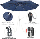 GENERIC 10FT SOLAR POWER LED PATIO UMBRELLA MARKET TILT WITH CRANK - NAVY - Like New