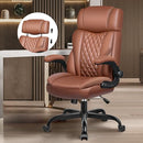 GENERIC OFFICE CHAIR FLIP UP ARMS EXECUTIVE LEATHER OFFICE CHAIR BG-688 - BROWN - Like New