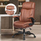 GENERIC OFFICE CHAIR FLIP UP ARMS EXECUTIVE LEATHER OFFICE CHAIR BG-688 - BROWN - Like New