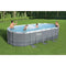 BESTWAY POWER STEEL 18' X 9' X 48" OVAL METAL FRAME ABOVE GROUND POOL - GRAY - Like New