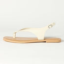 THE DROP WOMEN'S CINDA THONG SANDAL WOMEN 8 C2412257H6IK - CREAM - Like New