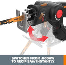 WORX WX550L.9 20V Power Share Axis Cordless Reciprocating Jig Saw Tool Only - Like New