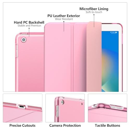 MoKo Case for iPad 10.2 9th Gen 2021 8th Gen 2020 7th Gen 2019 - Flowers Pink Like New