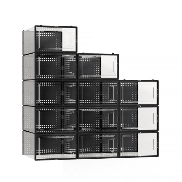 SECRET SPACE 12 PACK XLARGE SHOE STORAGE ORGANIZER - BLACK - Like New