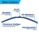 AUTOTEX CLIX WIPERS 14" BLUE CARBON FIBER RACING INSPIRED CARBON FIBER - BLUE - Like New