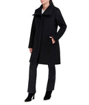 COLE HAAN SOFT CONVERTIBLE COLLAR BUTTON UP FORMAL COAT 353SY221-BLK-10 -BLACK - Brand New