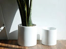 POTEY 8" GLAZED CERAMIC INDOOR PLANTER POT - WHITE - Like New