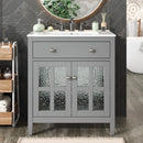 WTWEGMDGE 30" Bathroom Vanity with Sink,Adjustable Shelves,Reversible Drawers. - Like New