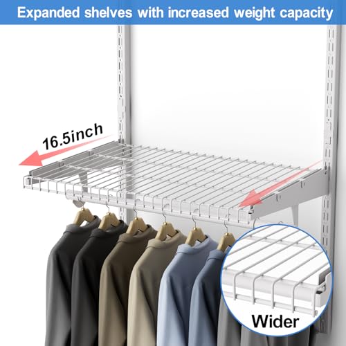 MODCART METAL CLOSET SYSTEM 2-4FT, ADJUSTABLE WIRE SHELVING - WHITE - Brand New