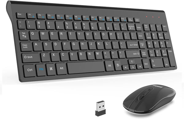 LeadsaiL KSD1 Wireless Keyboard and Mouse Combo, Compact and Silent - BLACK Like New