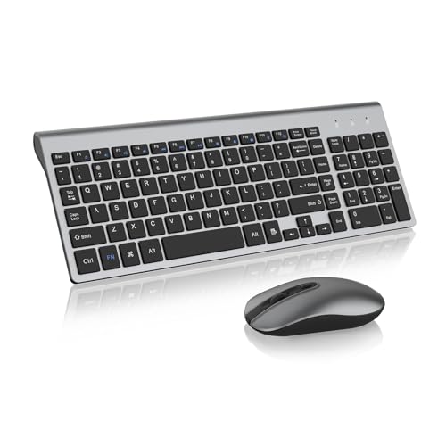 CIMETECH EASYTYPING KF10 WIRELESS KEYBOARD AND MOUSE COMBO SCISSOR SWITCH - GREY Like New