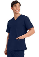 Cherokee Men's V-Neck Top Traditional 4 Pockets, WW695 Size L - NAVY - Brand New