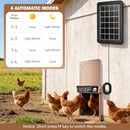 IBKINXX AUTOMATIC CHICKEN COOP DOOR SOLAR POWERED,GOLDEN BROWN CHICKEN DOOR - Like New