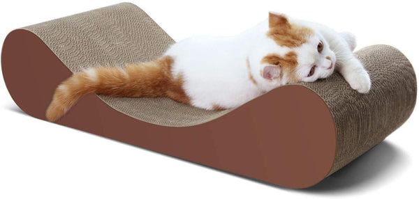 FLUFFYDREAM BONE CAT SCRATCHER CARDBOARD LOUNGE BED CAT BEDS - BONE - Brand New