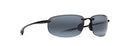 MAUI JIM HOOKIPA RECTANGLE SUNGLASSES - GLOSS BLACK/NEUTRAL GRAY - Like New