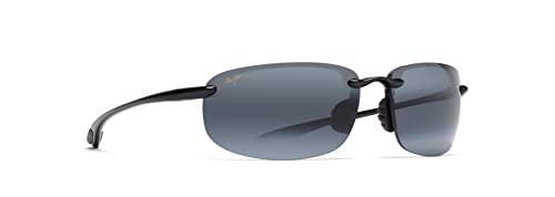 MAUI JIM HOOKIPA RECTANGLE SUNGLASSES - GLOSS BLACK/NEUTRAL GRAY - Like New