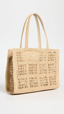158040 TORY BURCH WOMEN'S ELLA HAND CROCHETED SMALL TOTE - NATURAL - Brand New