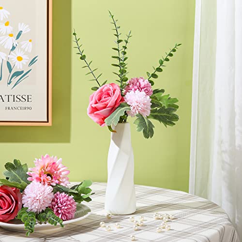 DIDAEY 10 PACK COMPOSITE PLASTIC FLOWER VASES BULK WHITE SMALL TALL VASES -WHITE - Like New